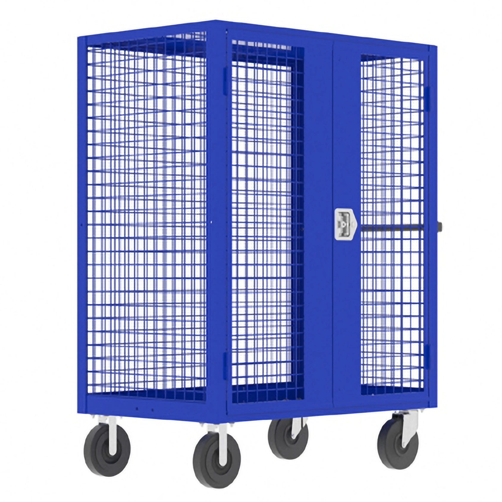 VALLEY CRAFT F89556VCBL Security Cart, 2000 lbs Capacity, 60 x 30 Inch Base, Blue, 63 x 30 x 66 Inch Size | CJ6TJZ