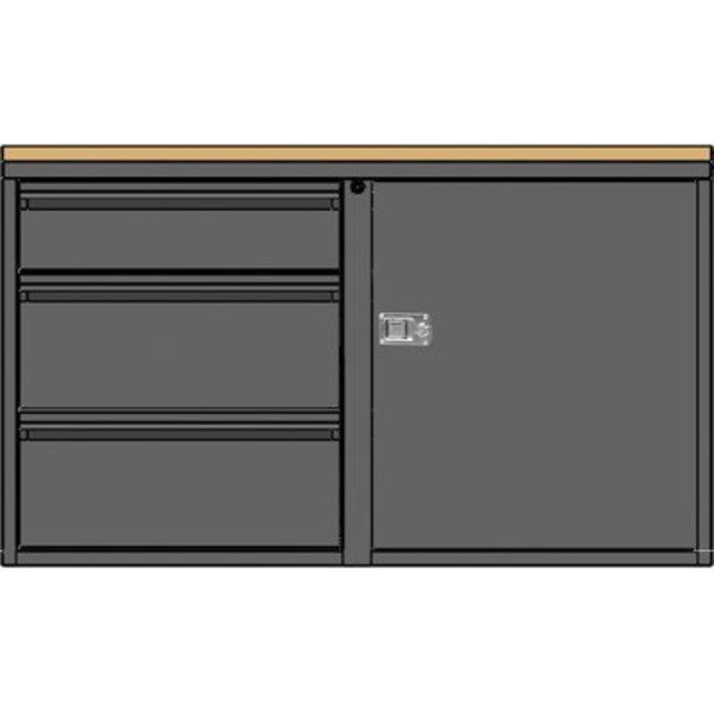 Mobile Cabinet, 48", 1 Set Shelf Size( 6", 9", 9") & Door, Smoke Gray