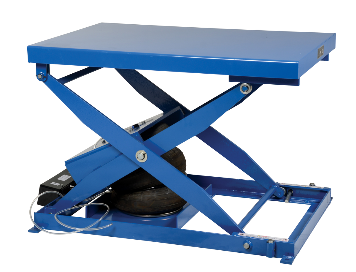 VESTIL ABLT-2000 Heavy Duty Air Bag Scissor Table, 2000 lb Capacity, Blue | AG7LAJ
