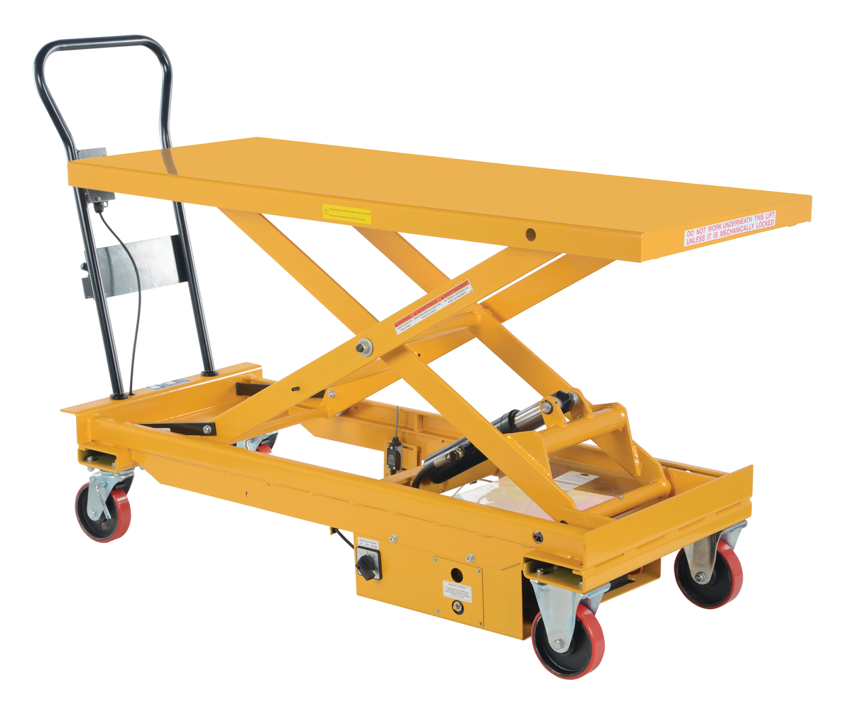 VESTIL CART-1000-LD-DC DC Power Hydraulic Scissor Cart, 1000 Lb. Capacity, 60 x 24.5 | AG7PBD