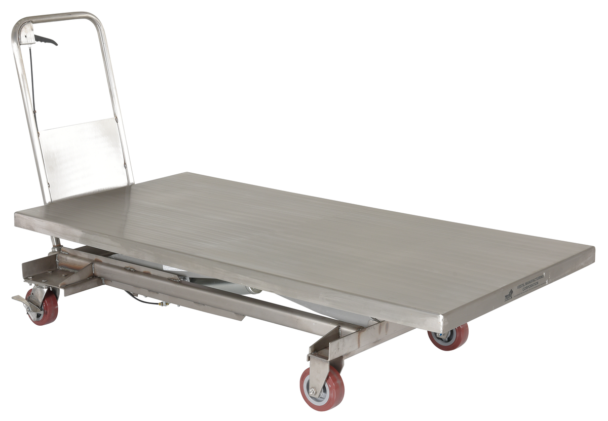 VESTIL CART-1000-LD-PSS Partially Stainless Steel Elevating Cart, 1000 Lb. Capacity, 31.5 Inch x 63 Inch Size | AG7PBE