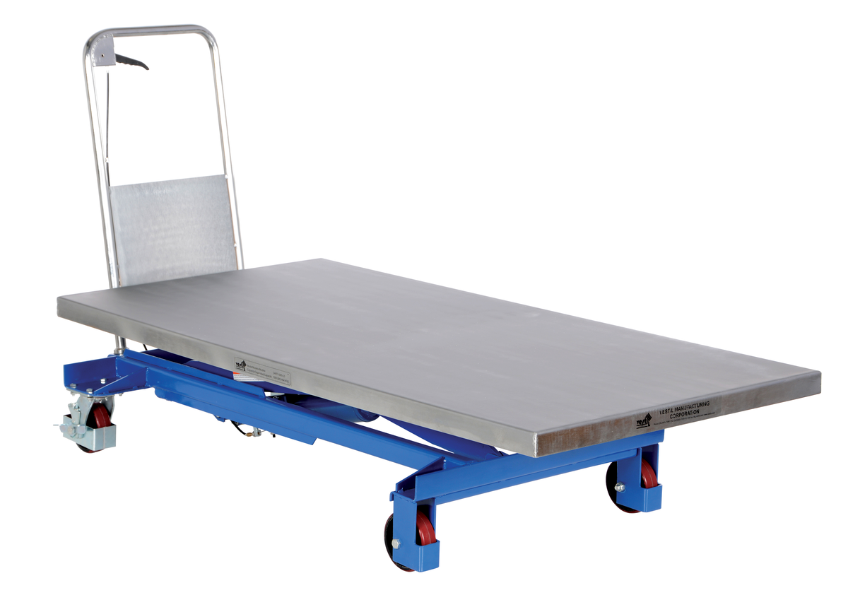 VESTIL CART-1000-LD Hydraulic Single Scissor Cart, 1000 Lb. Capacity, 63 Inch x 31.5 Inch Size | AG7PBC