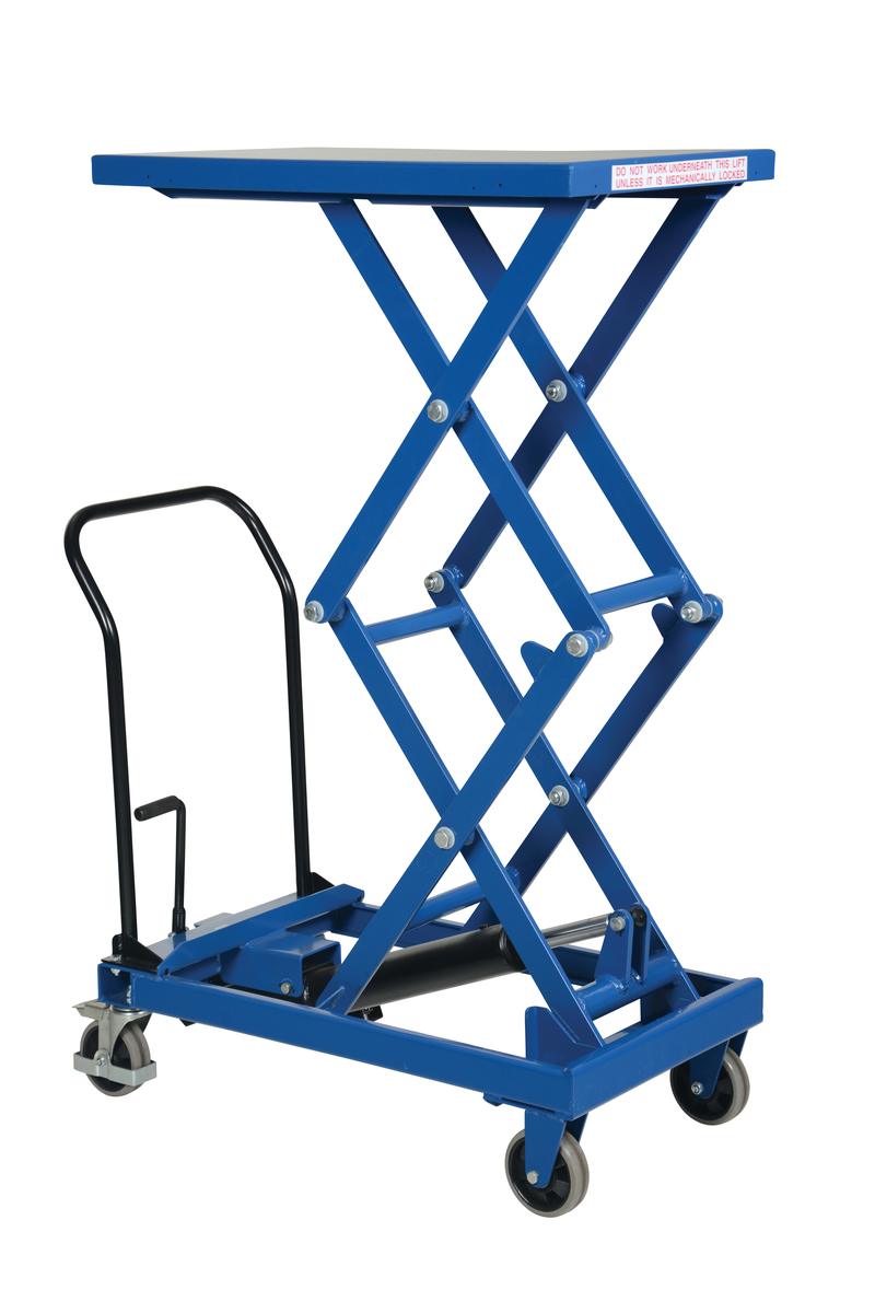 VESTIL CART-300-D-FR Premium Double Scissor Cart, 300 Lb. Capacity, 19.5 Inch x 33 Inch Size | AG7PCJ