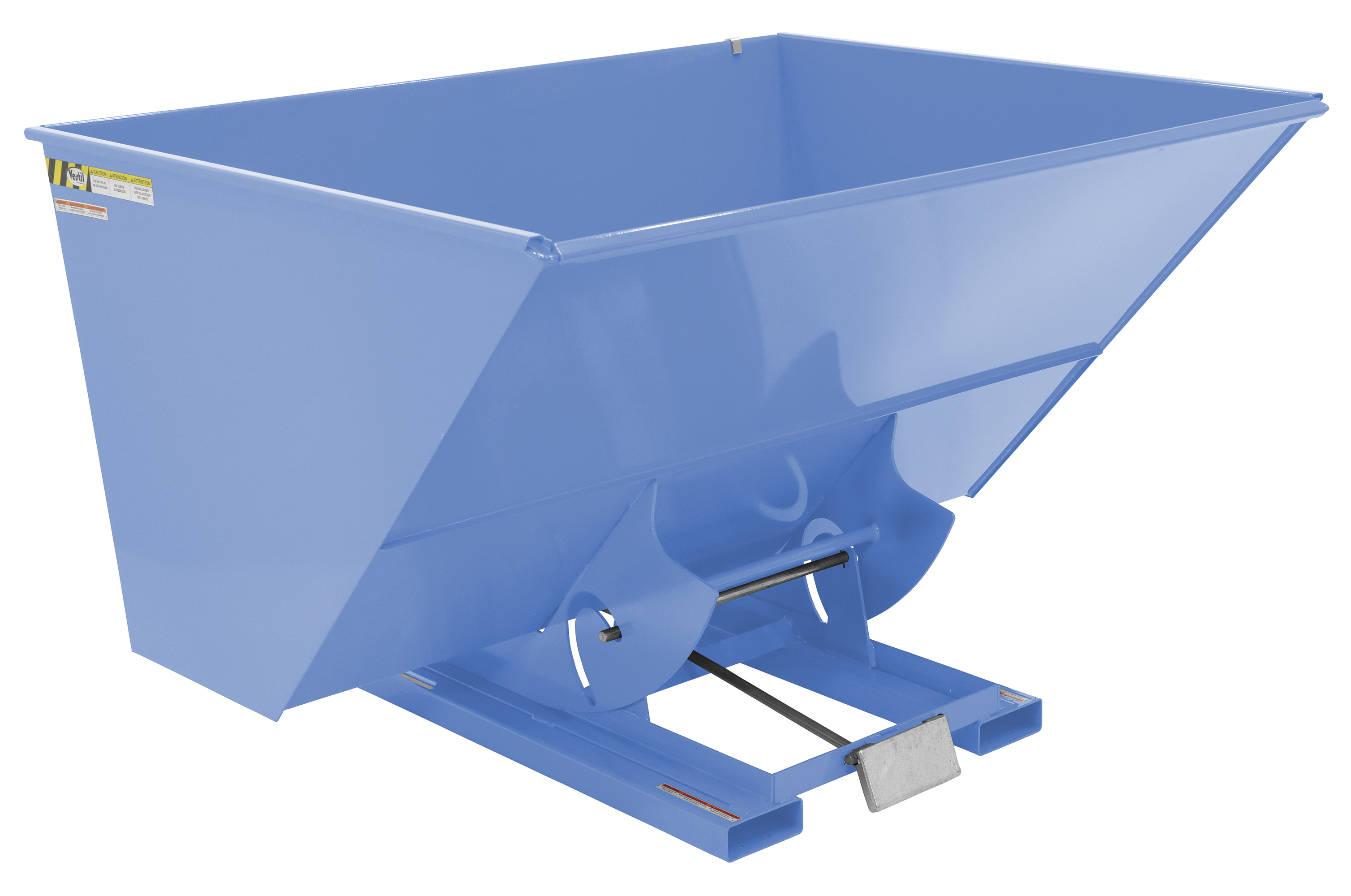 Self Dumping Hopper, Heavy Duty, 3 cu. yd., 6000 Lb., Sky Blue, Steel
