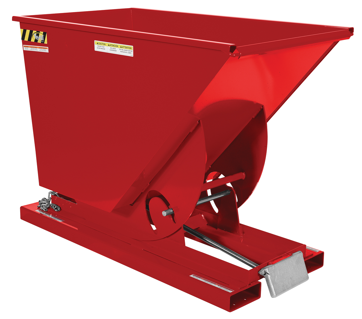 VESTIL D-75-LD-SR Self Dumping Hopper, Light Duty, 0.75 cu. yd., 2000 Lb., Soda Red, Steel | AG7QFH
