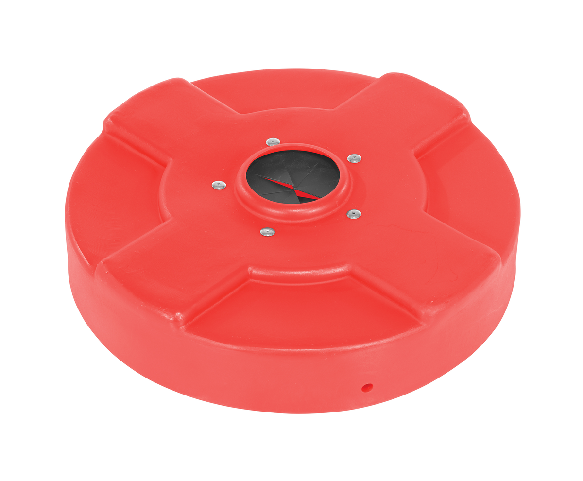 VESTIL DC-P-30-CANF-RD Drum Recycling Lid Flap, Closed, 30 Gallon Capacity, Red | CE3CJV