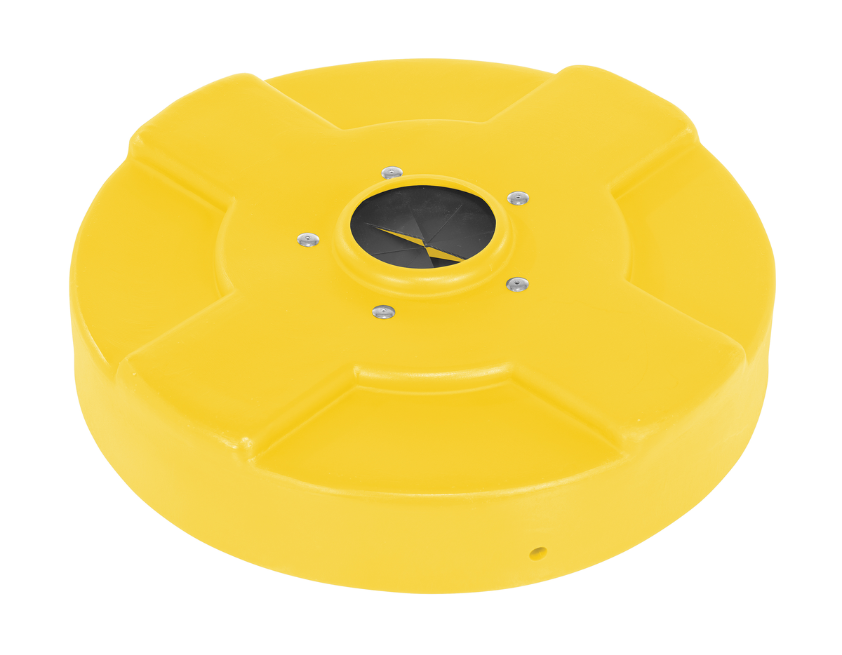VESTIL DC-P-30-CANF-YL Drum Recycling Lid Flap, Closed, 30 Gallon Capacity, Yellow | CE3CJW