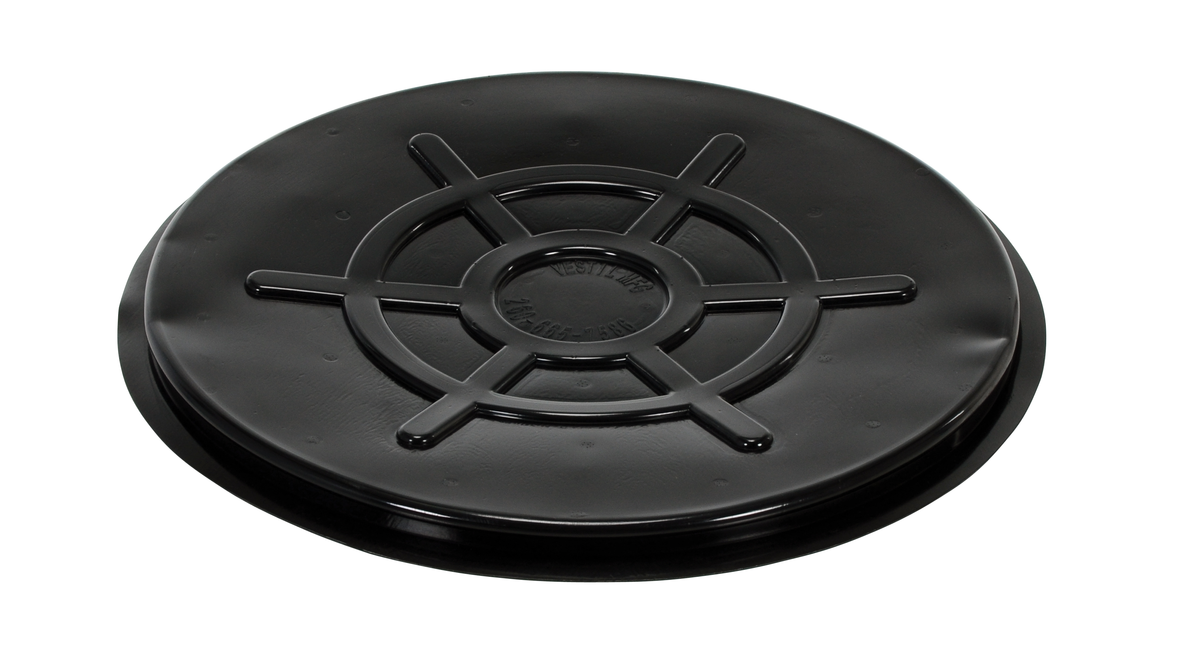 VESTIL DC-TP-B Black Plastic Drum Cover, Close Head, 55 Gallon | AG7QKH