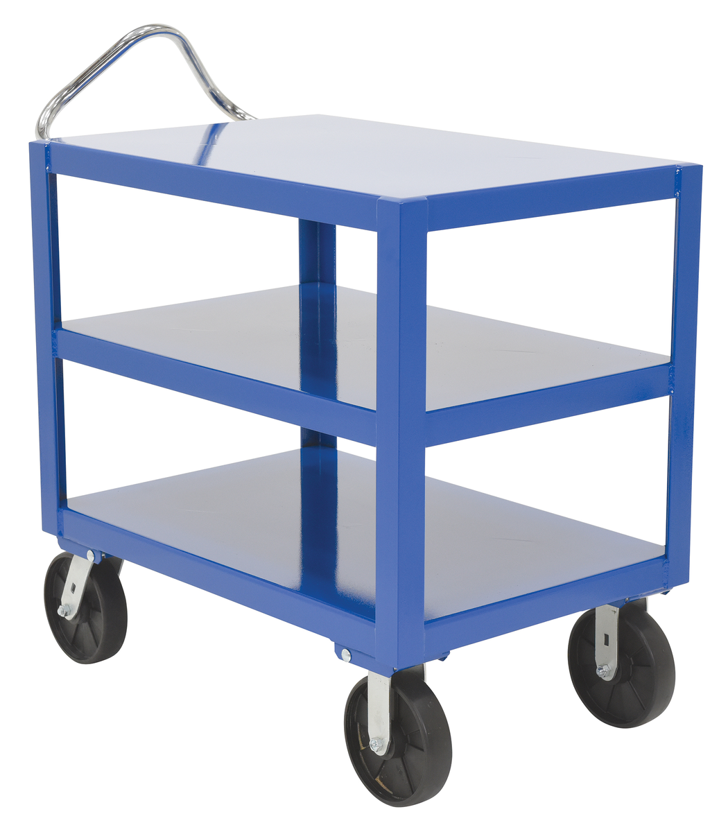 VESTIL DH-PH4-2436-3 Heavy Duty Ergonomic Handle Cart, 3 Shelf, 24 x 36 Inch Size | AG7QND