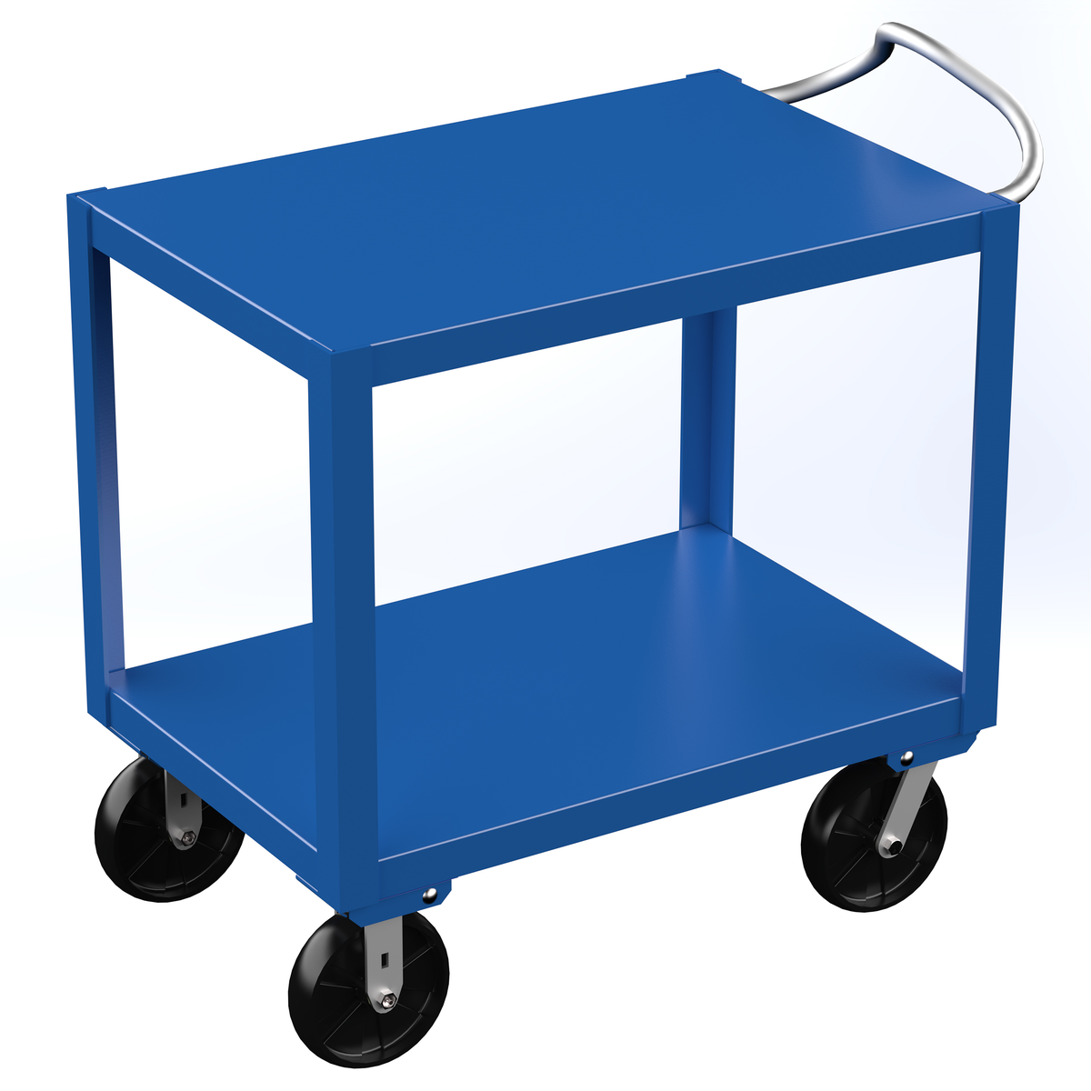 VESTIL DH-PH4-2436 Heavy Duty Ergonomic Handle Cart, 2 Shelf, 24 x 36 Inch Size | AG7QNC