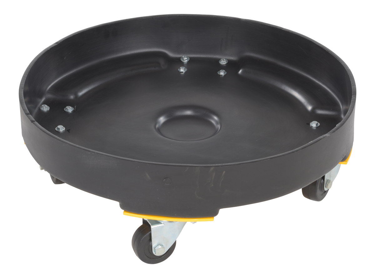 VESTIL DRUM-DP-HD-55-BK Drum Dolly, Heavy Duty, Polyethylene, Black, 55 Gallon Capacity | CE3CMZ