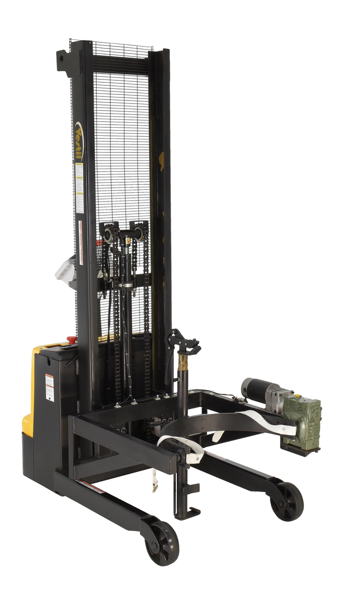 VESTIL DRUM-LRT-DC-SCL Steel DC Powered Drum Lifter With Scale, 550 Lb. Capacity, Black/Yellow | AG7QWV