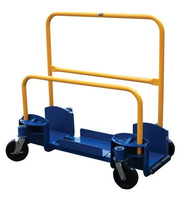 Carro para paneles/láminas, plataforma baja, tamaño de 29 x 77 pulgadas, azul/amarillo, acero