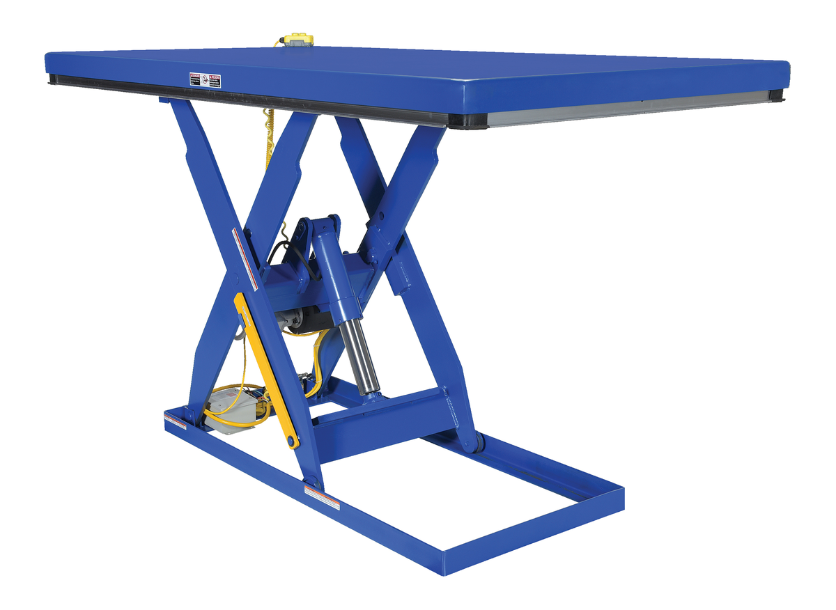 VESTIL EHLT-2466-2-55 Electric Hydraulic Lift Table, 2000 lb., 24 x 66 Inch Size, Blue, Steel | AG7RFQ