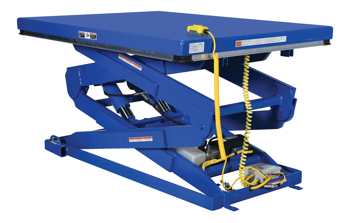 VESTIL EHLTD-4-84 Double Scissor Lift Table, 4000 Lb. Capacity, 88 Inch x 48 Inch Size, Steel | AG7RHN