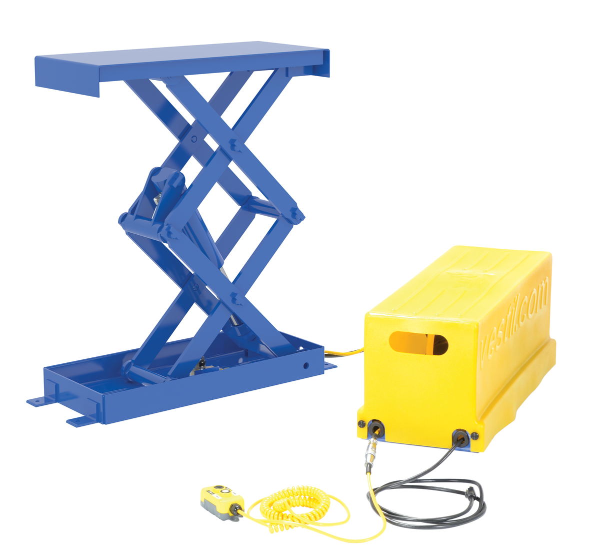 VESTIL EHLTSD-2436-1-35 Double Leg Shorty Scissor Lift Table, 24 Inch x 36 Inch Size, 1000 Lb. Capacity, Blue | CE3DAJ
