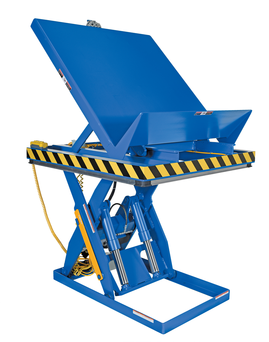 VESTIL EHLTT-4848-4-47 Lift and End Tilt Scissor Table, 4000 Lb. Capacity, 48 Inch x 48 Inch Size, Steel | AG7RKJ