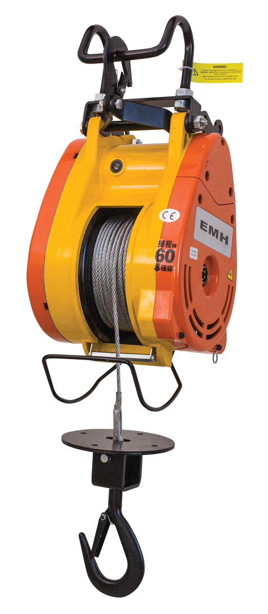 VESTIL EMH-3 Mini Hanging Cable Hoist, Electric, 300 Lb. Capacity | CE3DBC