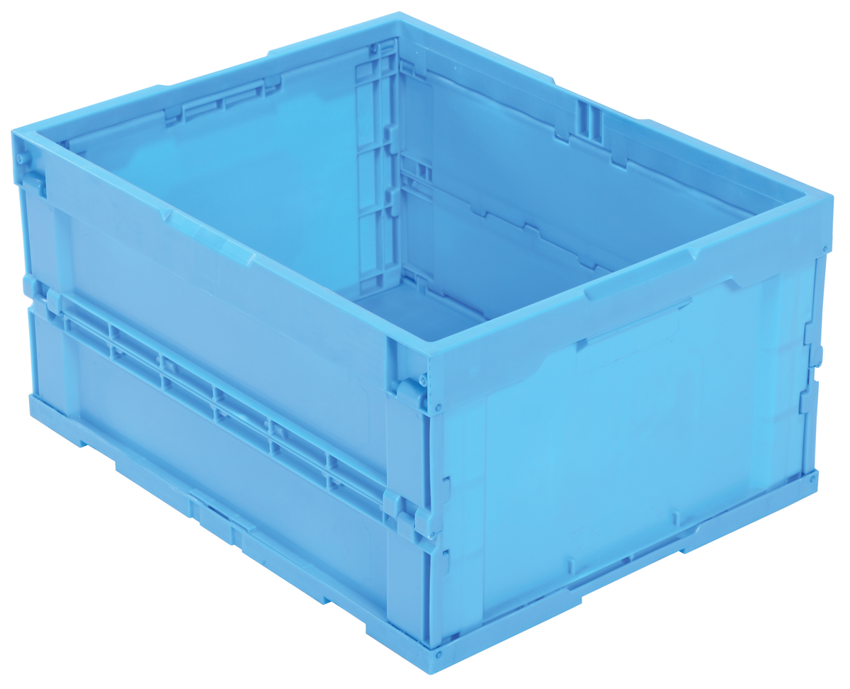 Plastic Folding Container 500 lb Capacity, Blue