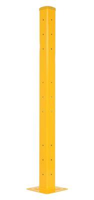 Barandilla, poste de tubo rígido, estilo atornillado, amarillo, tamaño de 60 pulgadas