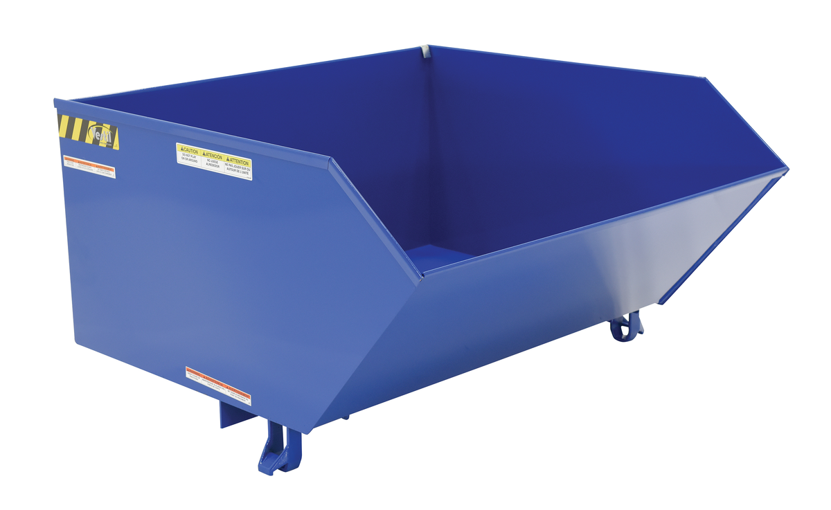 VESTIL H-100-HD Self Dumping Hopper, Heavy Duty, Low Profile, 1 cu. yd., 6000 Lb., Blue, Steel | AG7TMQ
