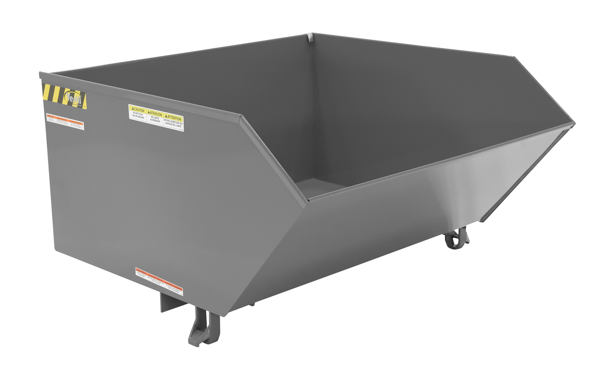 VESTIL H-100-MD-GY-SG Self Dumping Hopper, Medium Duty, 1 cu. yd., 4000 Lb., Battleship Gray, Steel | AG7TNL