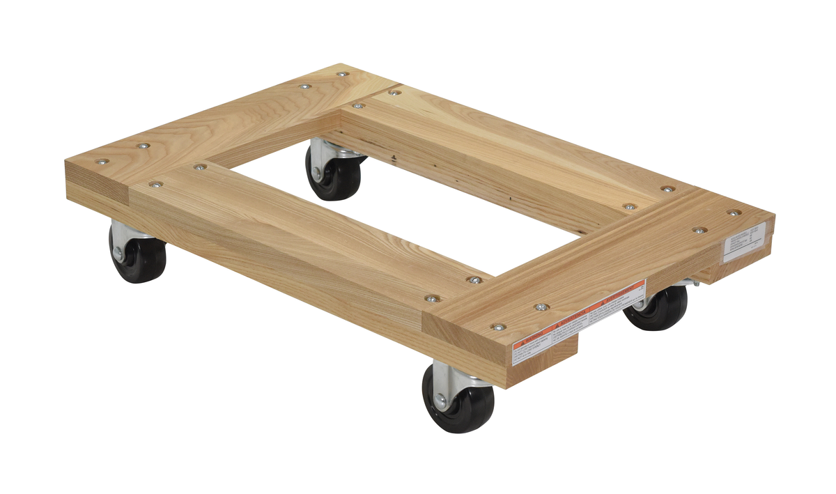 VESTIL HDOF-1624-9 Hardwood Dolly, Open Deck, 900 Lb. Capacity, 16 Inch x 24 Inch Size | AG7TZZ