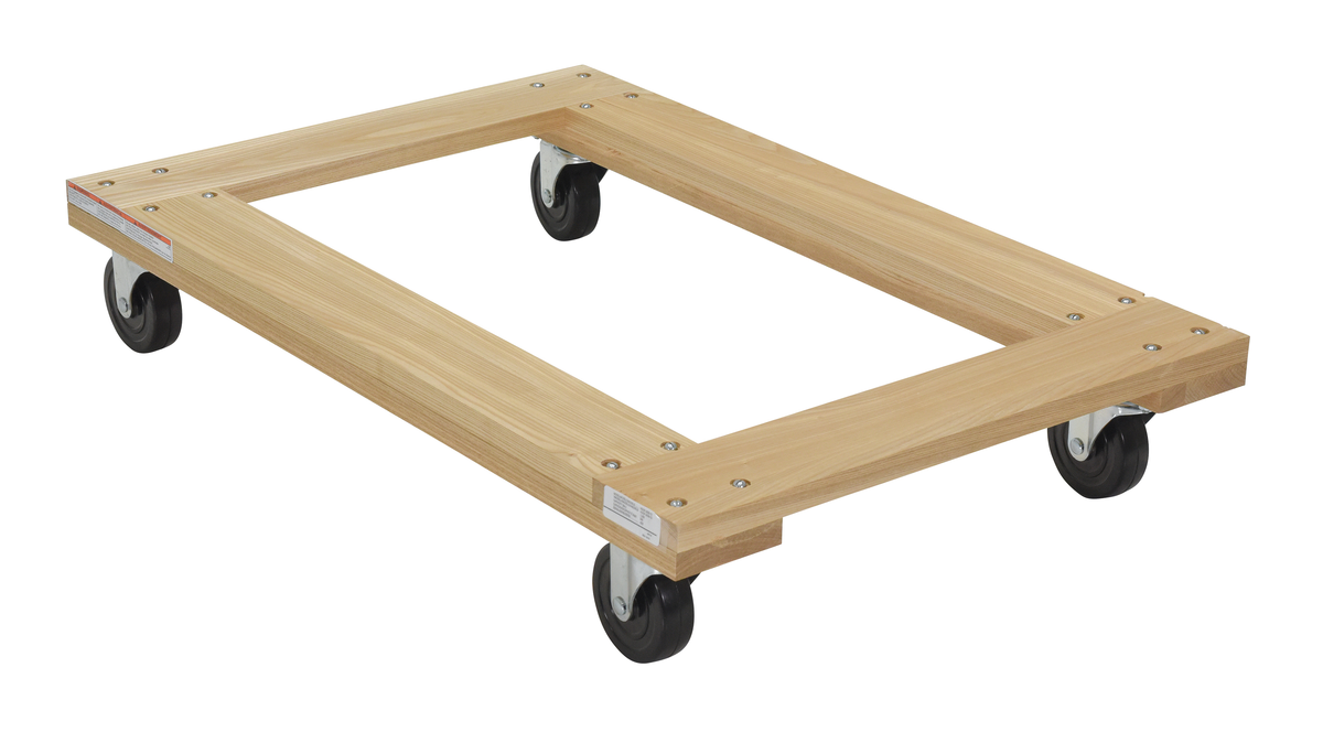 VESTIL HDOF-2436-12 Hardwood Dolly, Open Deck, 1200 Lb. Capacity, 24 Inch x 36 Inch Size | AG7UAA