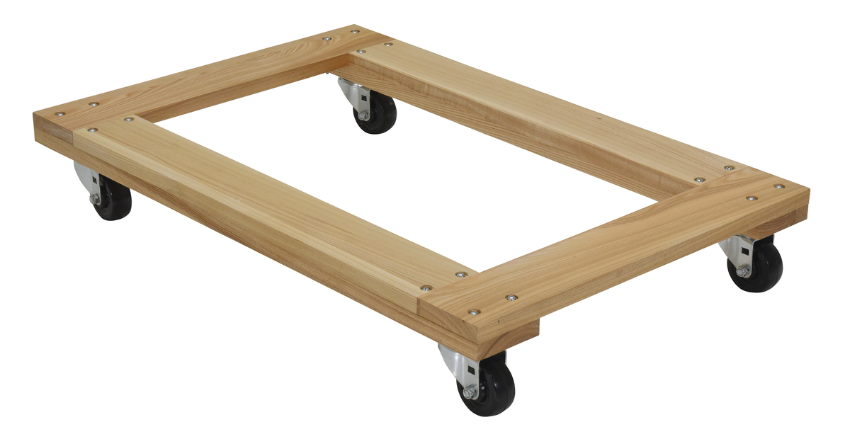 VESTIL HDOF-2436-9-NM Hardwood Dolly, Open Deck, 900 Lb. Capacity, 24 x 36 Inch Size | CE3DZZ