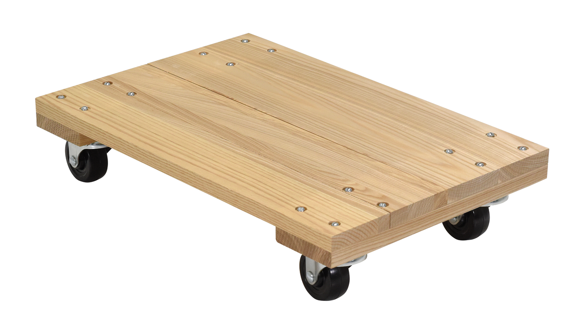 VESTIL HDOS-1624-9 Hardwood Dolly, Solid Deck, 900 Lb. Capacity, 16 Inch x 24 Inch Size | AG7UAE