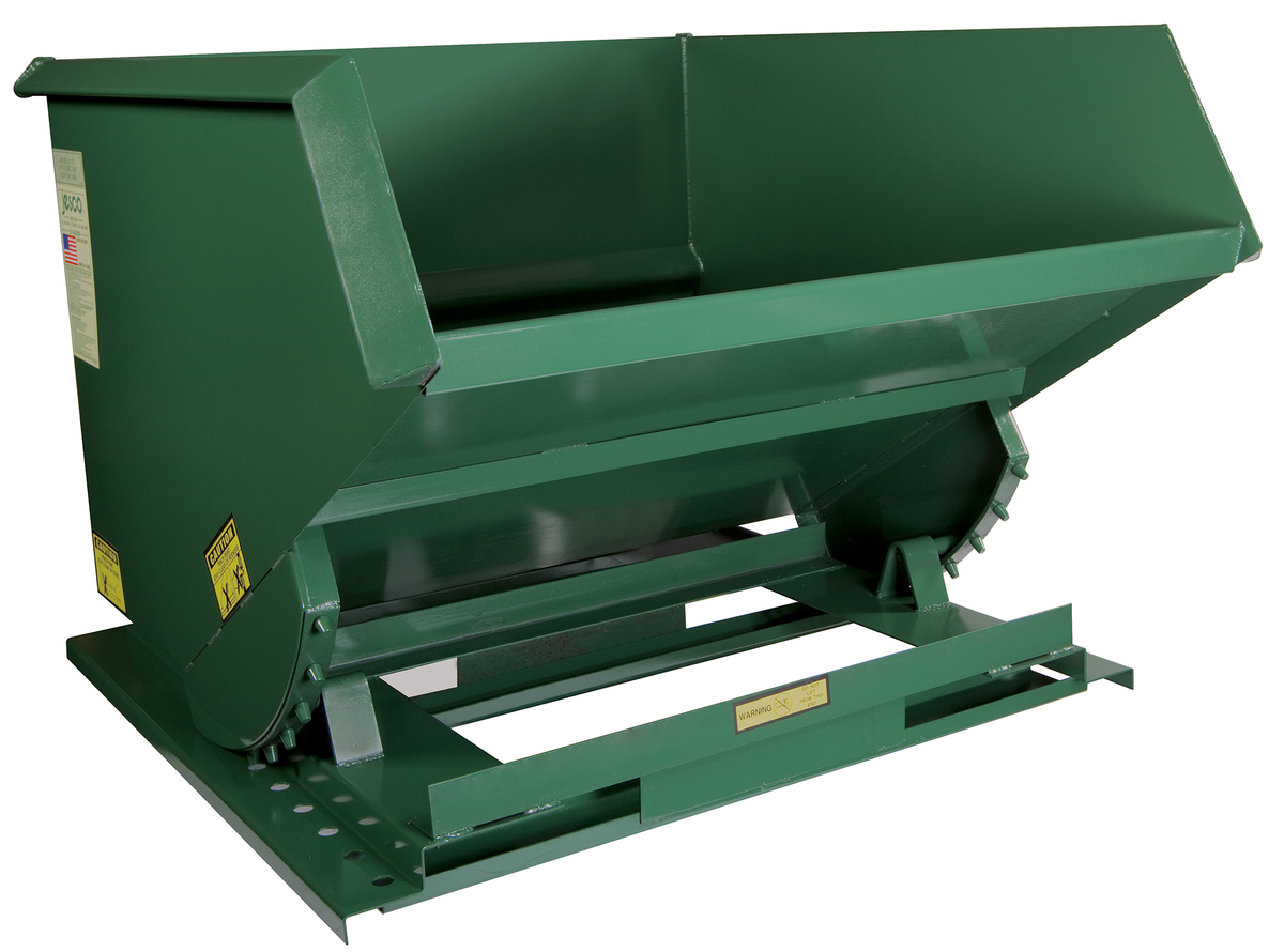 VESTIL HOP-200-HD Self Dumping Hopper, Heavy Duty, 2 cu. yd., 6000 Lb., Green, Steel | AG7UFQ
