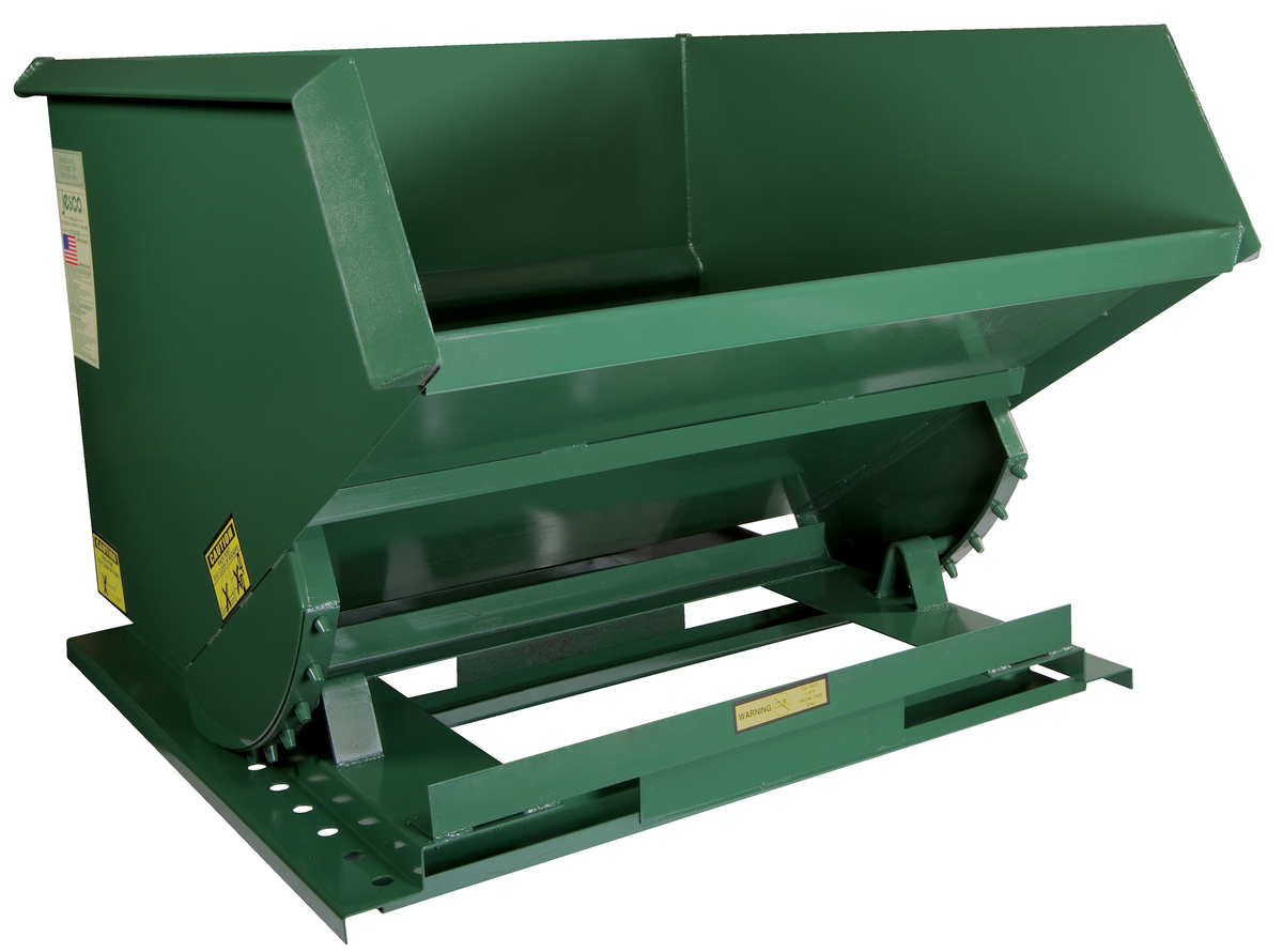 VESTIL HOP-200-LD Self Dumping Hopper, Light Duty, 2 cu. yd., 2000 Lb., Green, Steel | AG7UFR