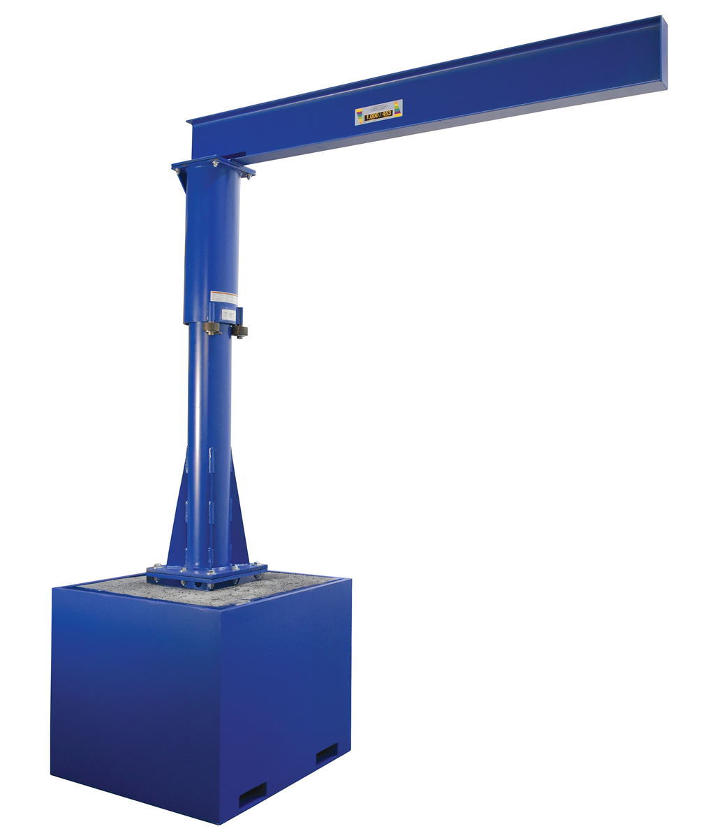 VESTIL JIB-CB-100-8-10-BC Portable Jib Crane with Concrete Base, 8 Feet Size, 1000 Lb. Capacity | CE3EDG