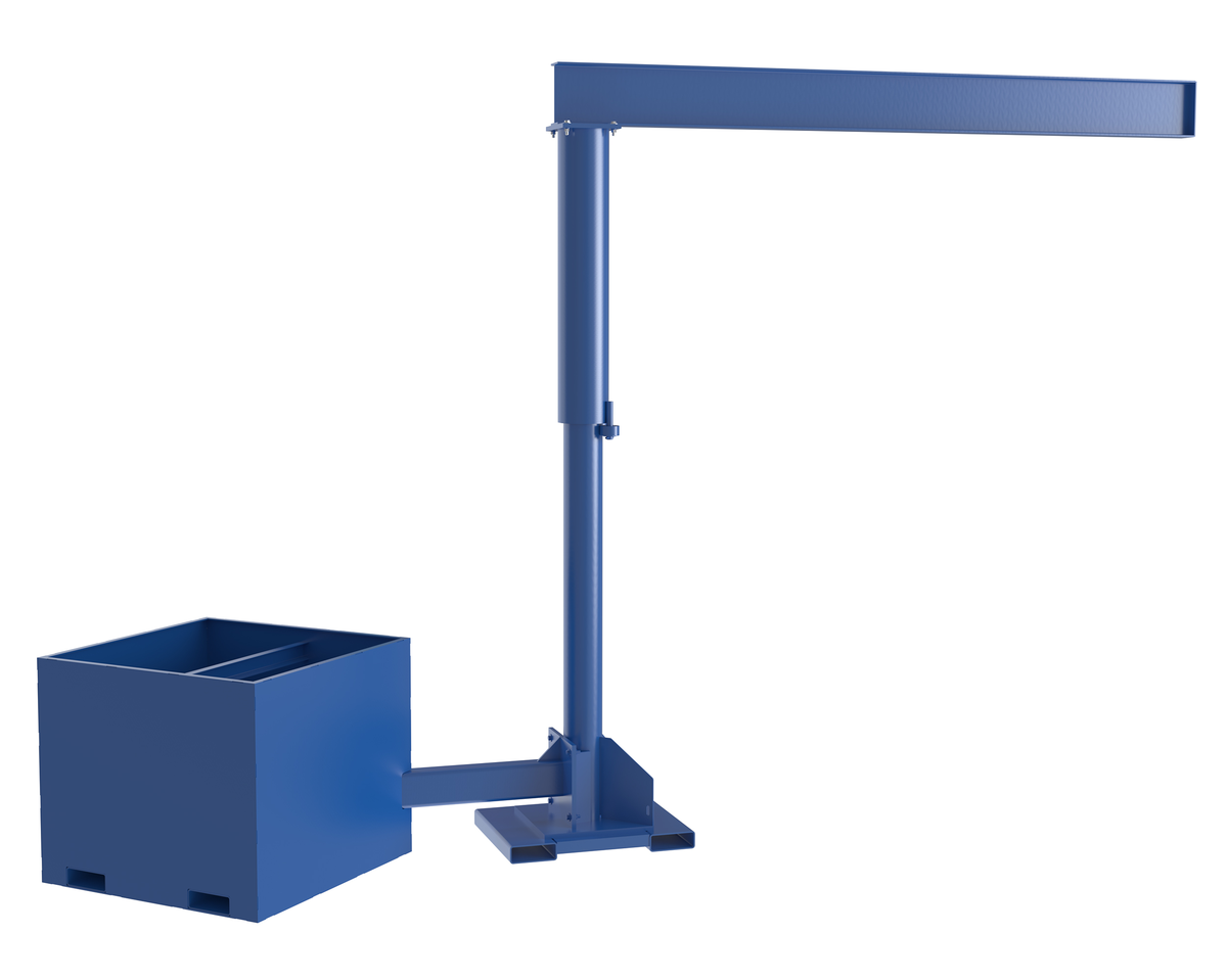 VESTIL JIB-CBX-50-10-10 Portable Jib Crane-offset Base, 500 Lb. Capacity, 118 Inch Size | AG7UQW