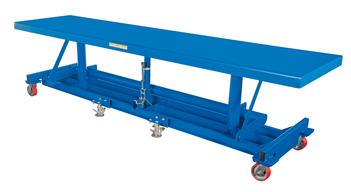 VESTIL LDLT-30120 Ergonomic Long Deck Cart, 2000 Lb. Capacity, 120 Inch x 30 Inch size | AG7VJY