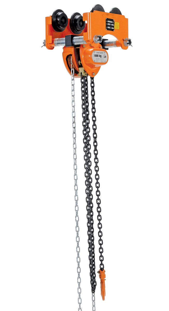 VESTIL LOW-2P Low Headroom Chain Hoist, Trolley Push, 2000 Lb. Capacity | AG7VWV