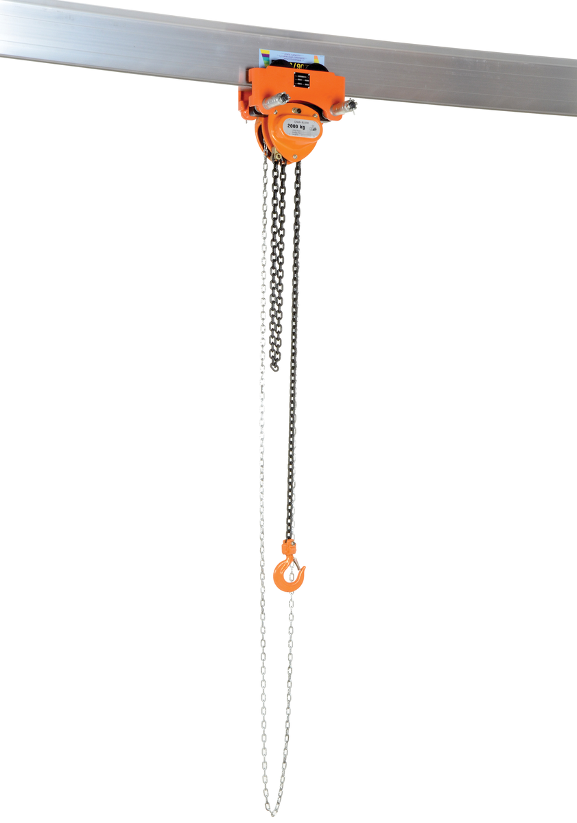 VESTIL LOW-4P Low Headroom Chain Hoist, Trolley Push, 4000 Lb. Capacity | AG7VWX