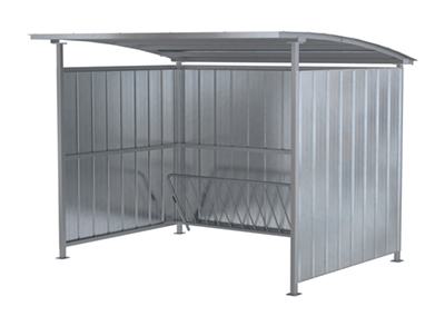 Bicycle Shelter, Multi Duty, 95-1/2 x 120 x 90-1/16 Inch Size, Silver, Galvanized