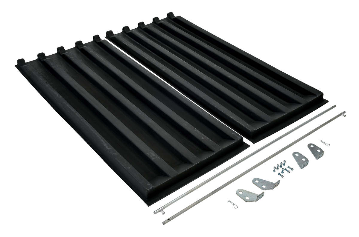 VESTIL PLID-D-200 Polyethylene Heavy Duty D Style Hopper Lid, Black | AG7XDD