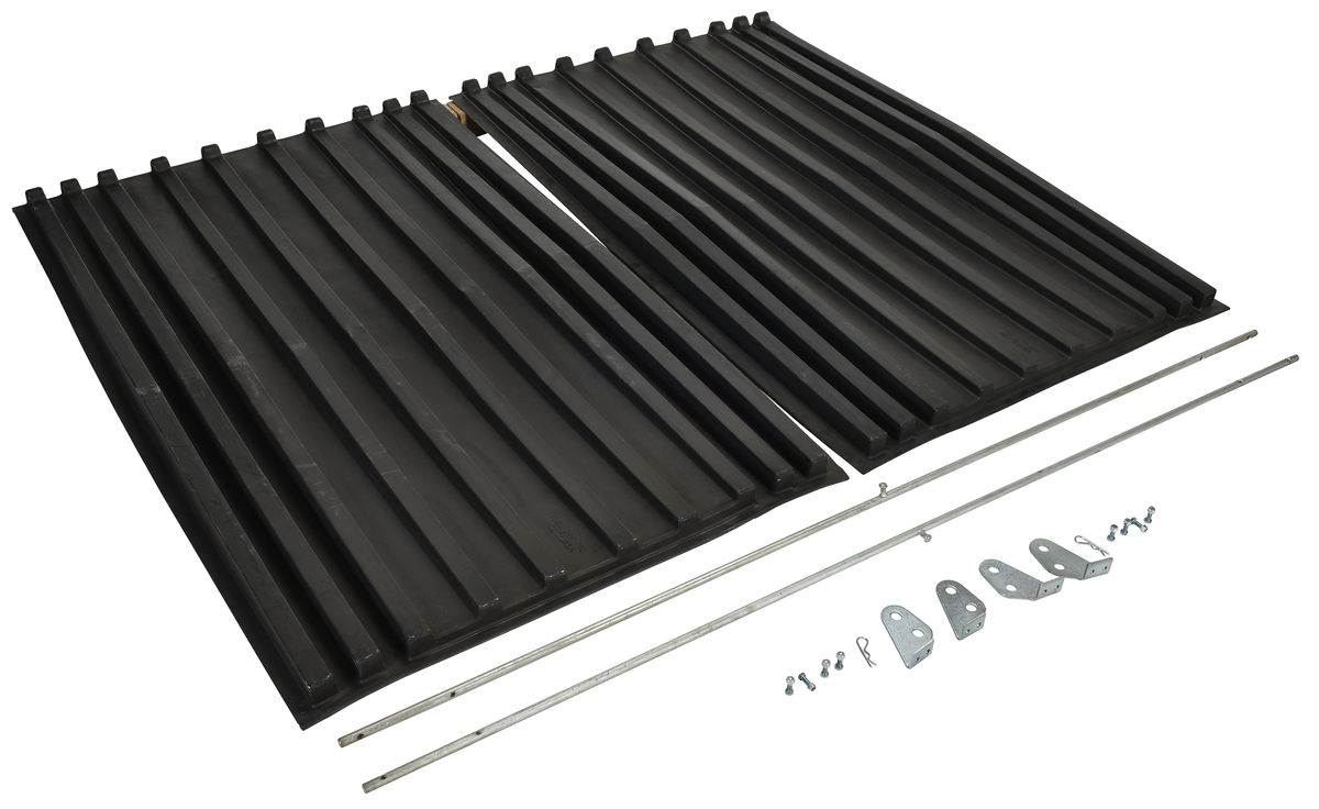 VESTIL PLID-D-300 Polyethylene Heavy Duty D Style Hopper Lid, Black | AG7XDP