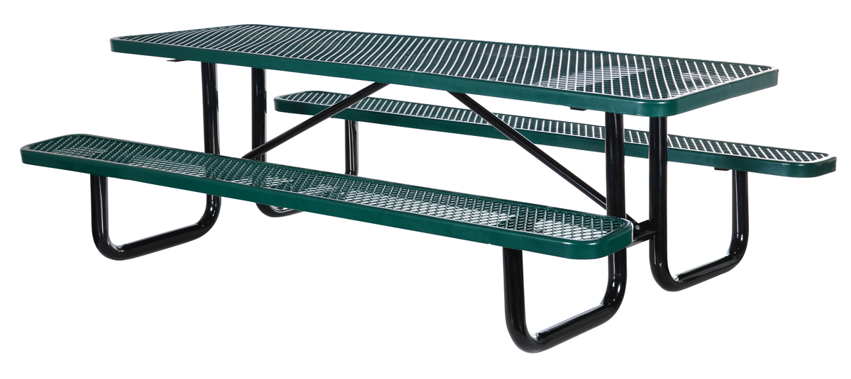 VESTIL PT-MX-3072-GN Rectangle Picnic Table, Metal, 72 Inch Size, Green | CE3EPA