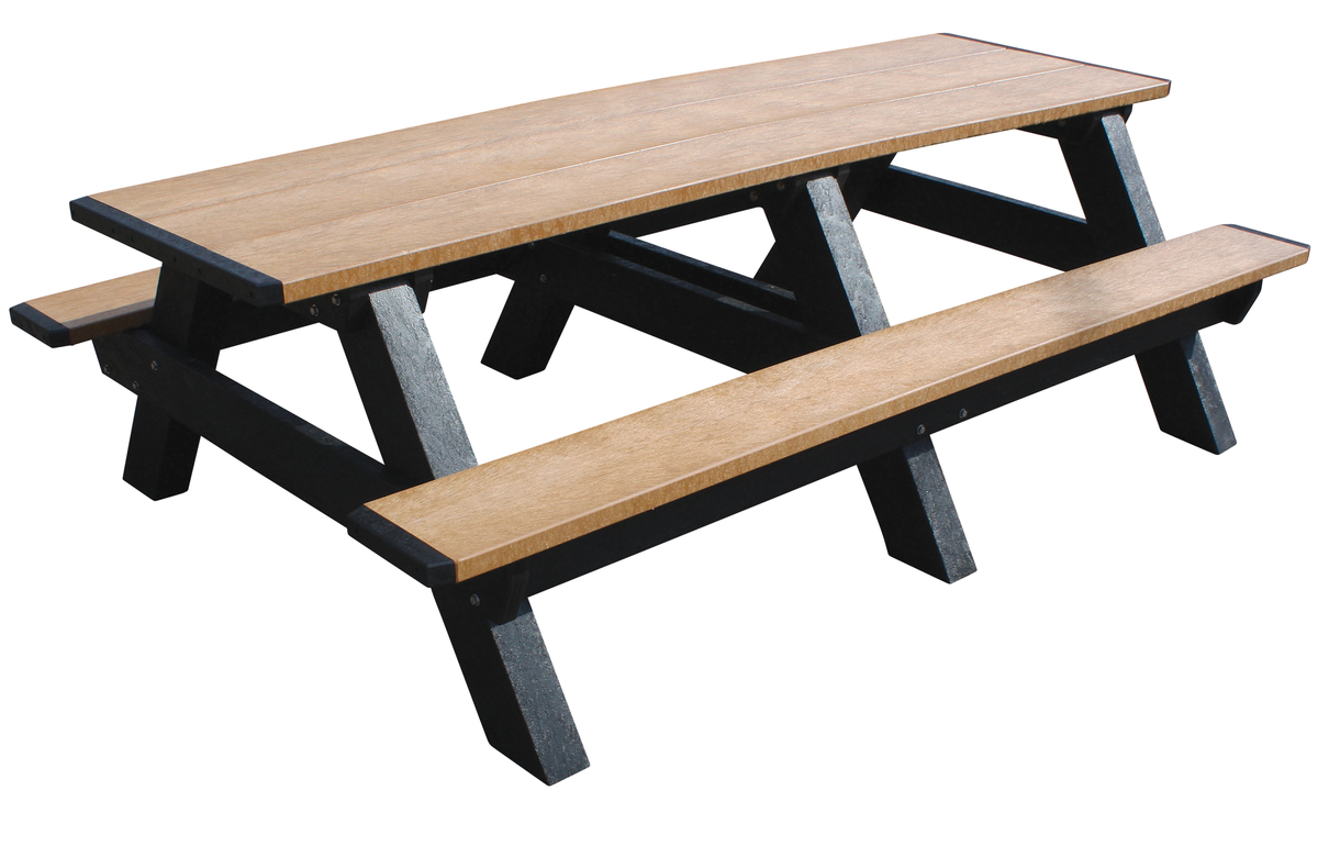 VESTIL PT-PAF-2896-BKCD Picnic Table, Rectangle, 96 Inch Size, Cedar Top/Seats | CE3EPN
