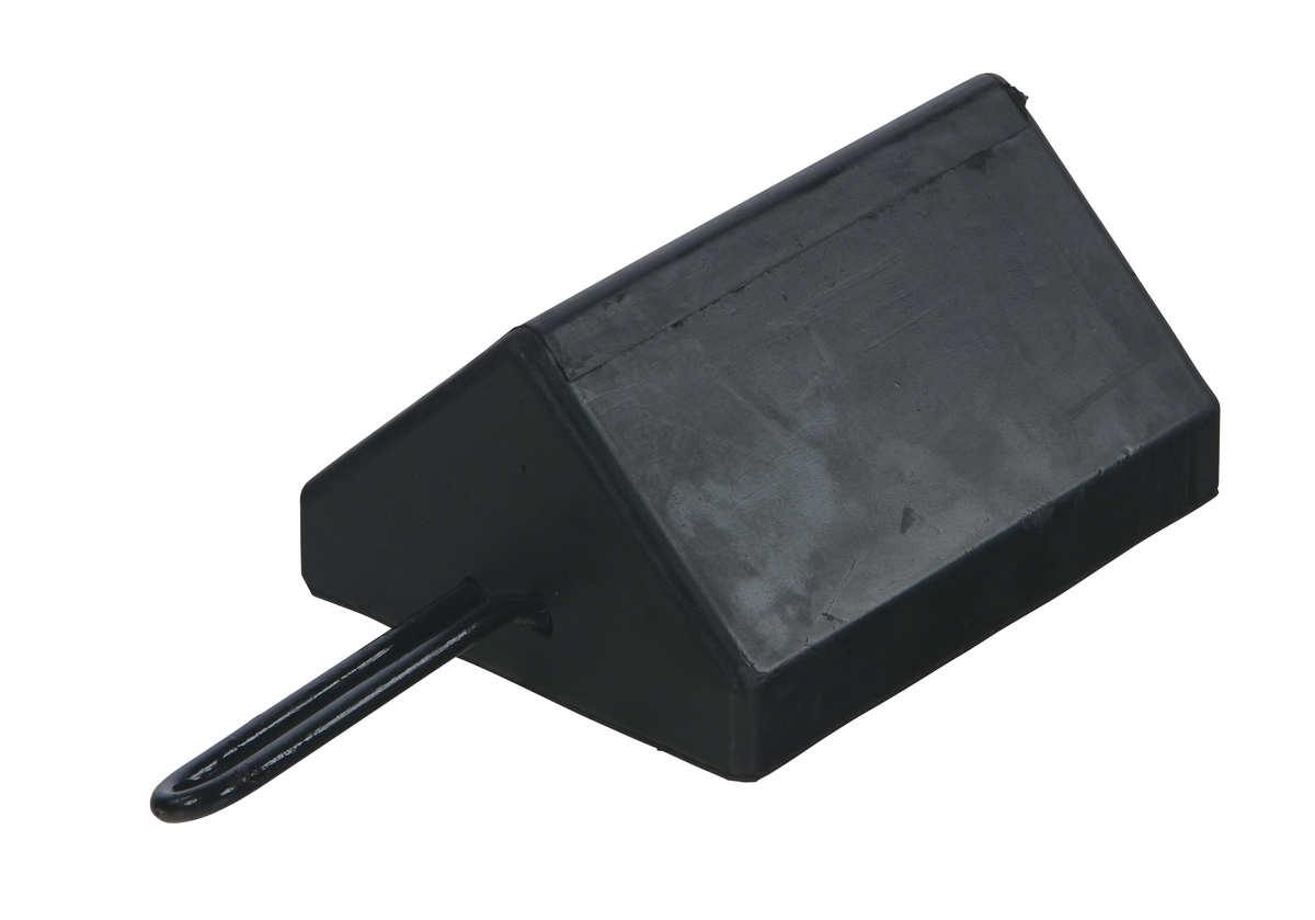 VESTIL RWC-10-HDL Wheel Chock With Handle, 7-3/8 x 15-1/2 x 4-7/8 Inch Size, Black, Molded Rubber | AG7YDL