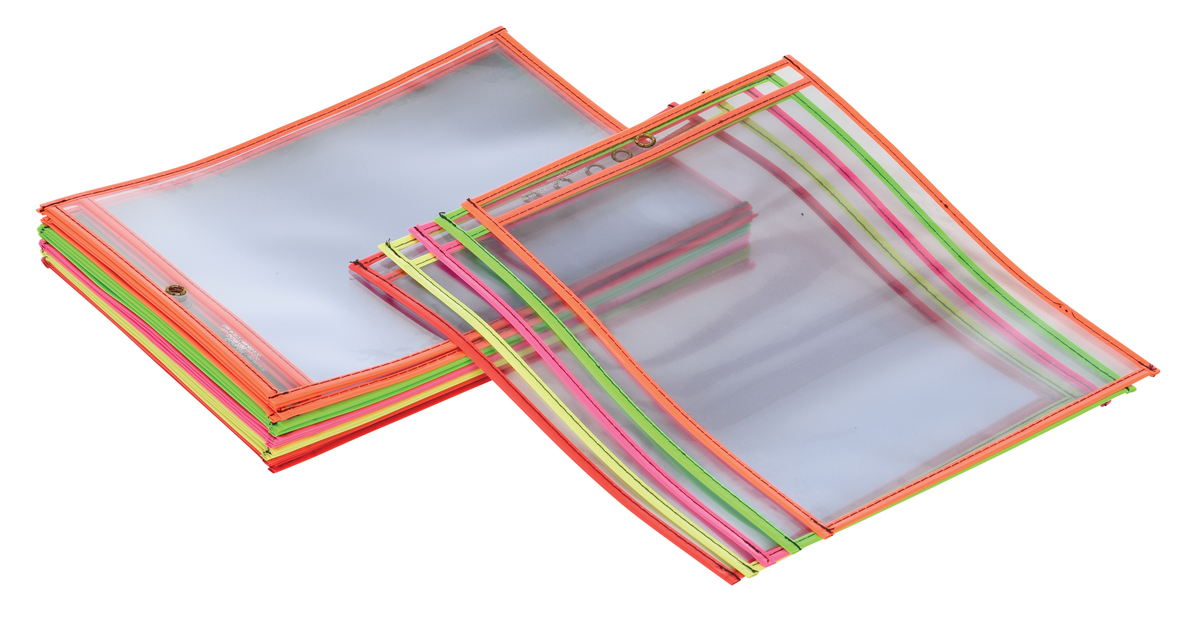 VESTIL SHOPT-N Vinyl Shop Ticket Holder, Neon, 25 Pack, 13-3/8 x 10-1/2 Inch x 1/16 Inch Clear | AG7YUH