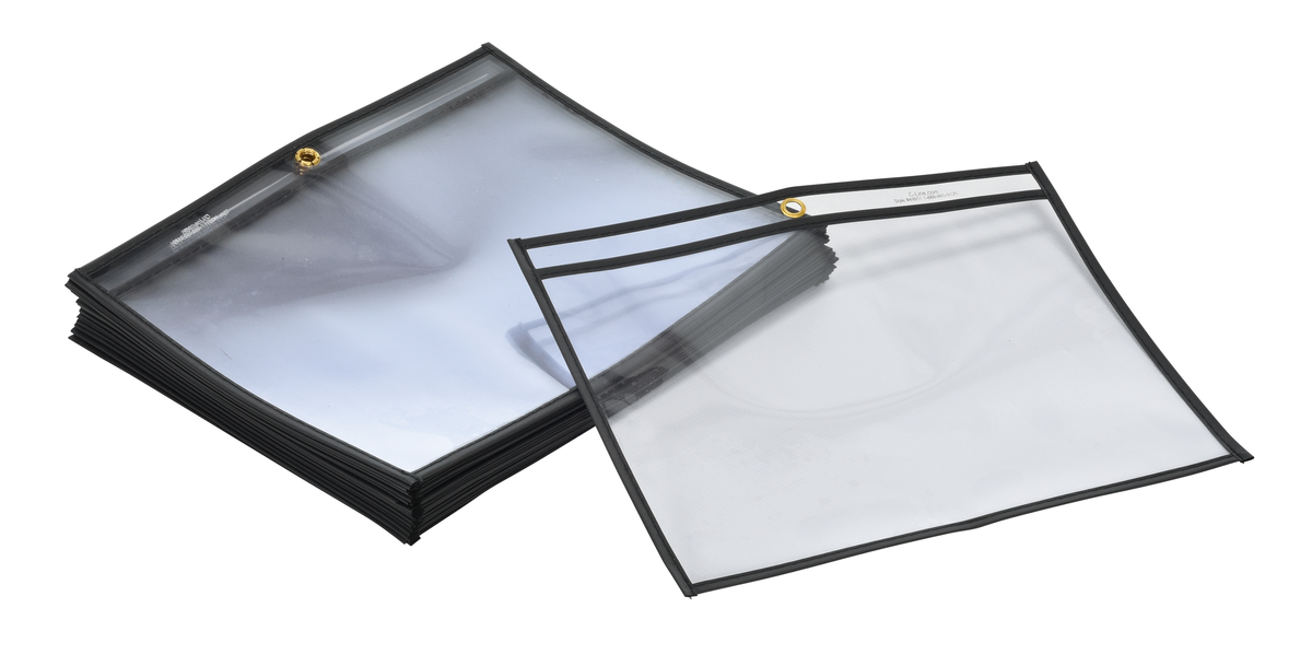 VESTIL SHOPT-S Ticket Holder, Side-Hanging Eyelet, 25 Pack, 9-7/8 Inch x 12-1/8 Inch x 1/16 Inch Clear | AG7YUK