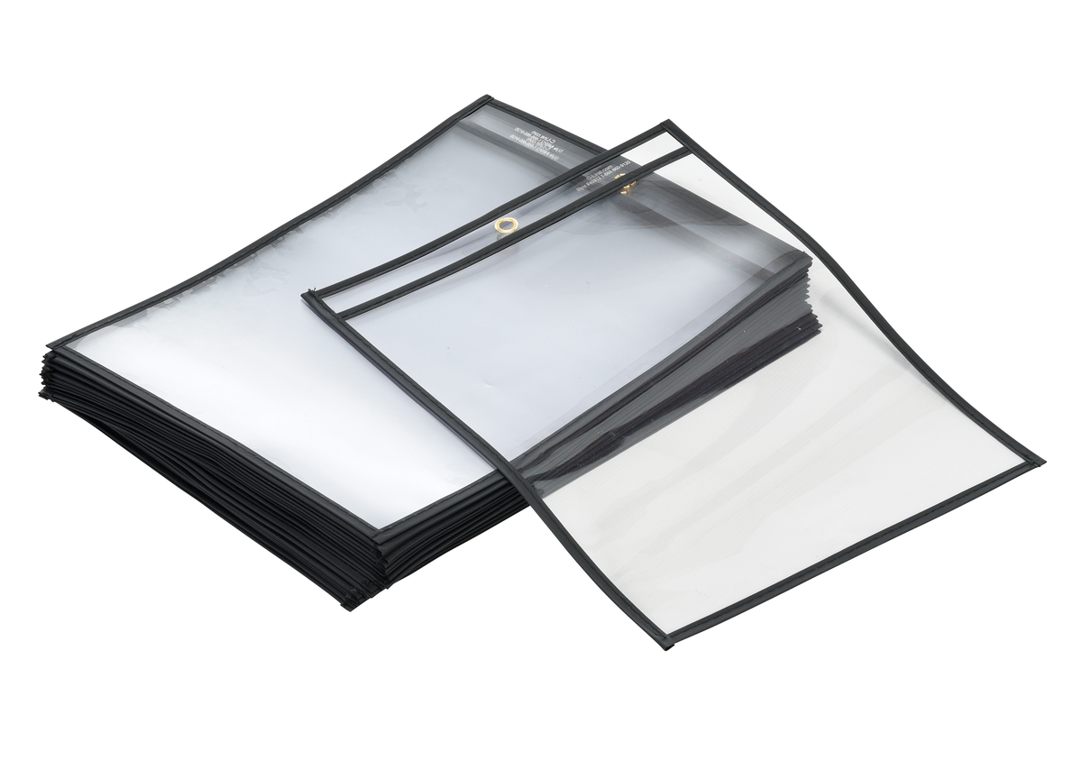 VESTIL SHOPT-T Ticket Holder, Top-Hanging Eyelet, 25 Pack, 12-3/8 Inch x 9-5/8 Inch x 1/16 Inch Clear | AG7YUL