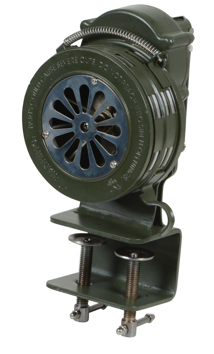 VESTIL SIREN-100-BM Steel Warning Siren Hand Crank, Metal Bracket Mount, Army Green | AG7YUZ
