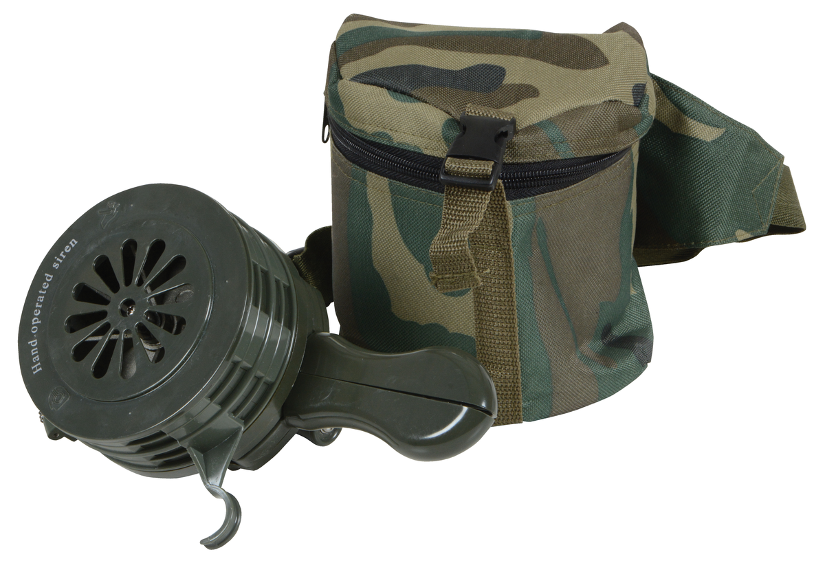VESTIL SIREN-100-P-GN Plastic Warning Siren Hand Crank, Army Green | AG7YVD