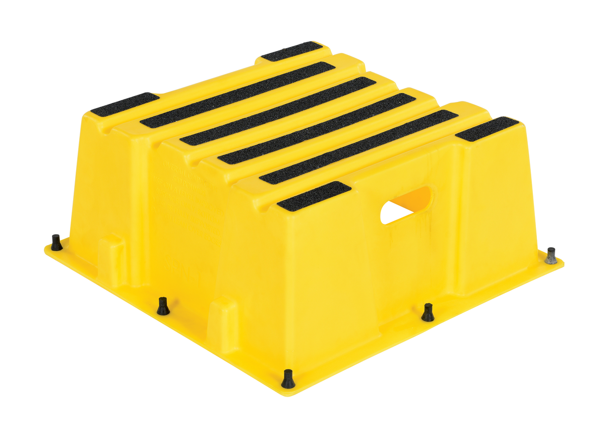 VESTIL SPN-1-YL Poly Step Stool, Nestable, Yellow, 1 Step | CE4QVP