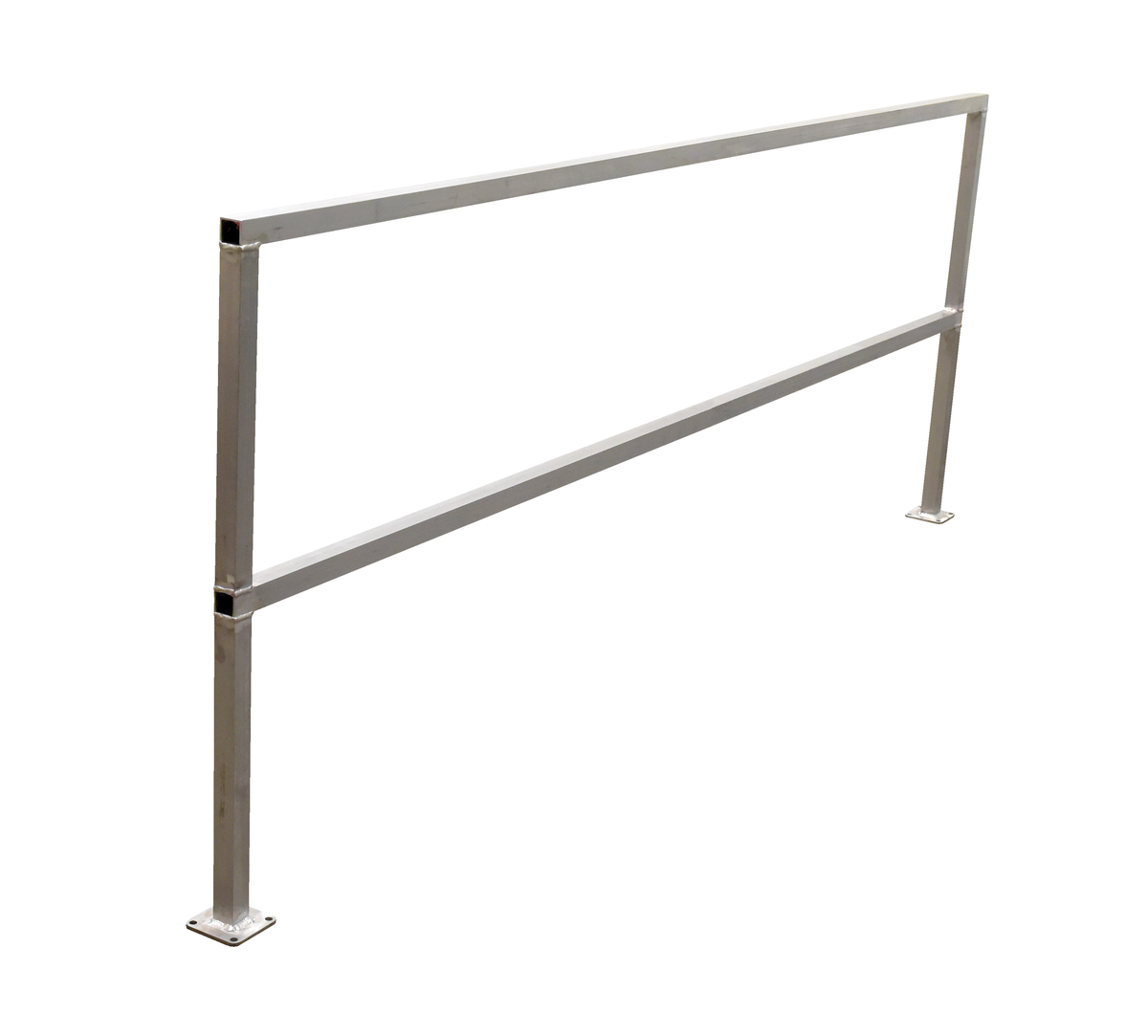 VESTIL SQ-A-108 Safety Handrail, Aluminium, No Toeboard, 108 Inch Size | CE4QXV